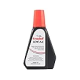 Trodat 45174 Ideal Premium Replacement Ink for Use with Most Self Inking and Rubber Stamp Pads, 1oz., Red