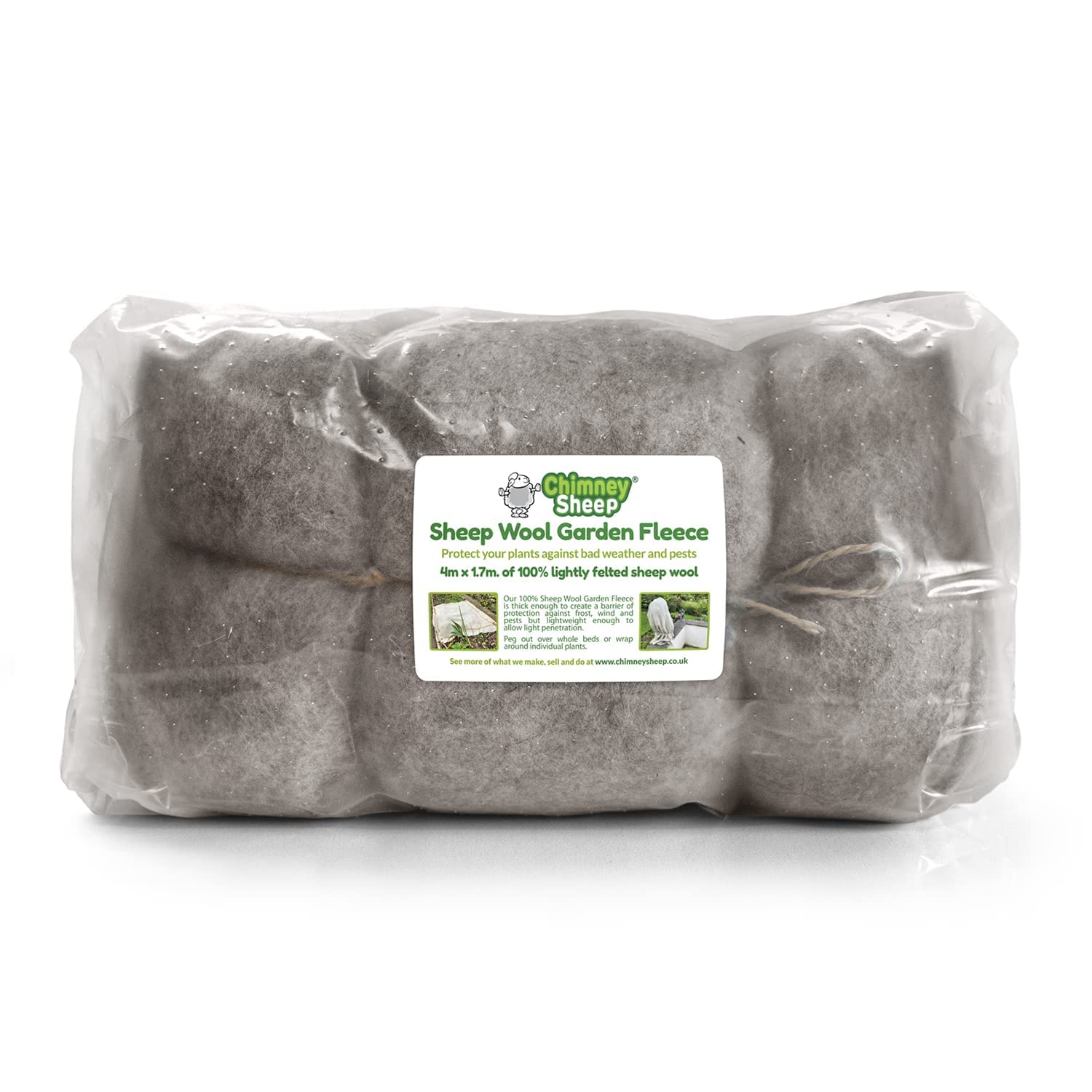 Chimney Sheep 100 Percent Pure Sheep Wool Natural Garden Fleece - plastic-free protection for plants, 4m x 1.7m