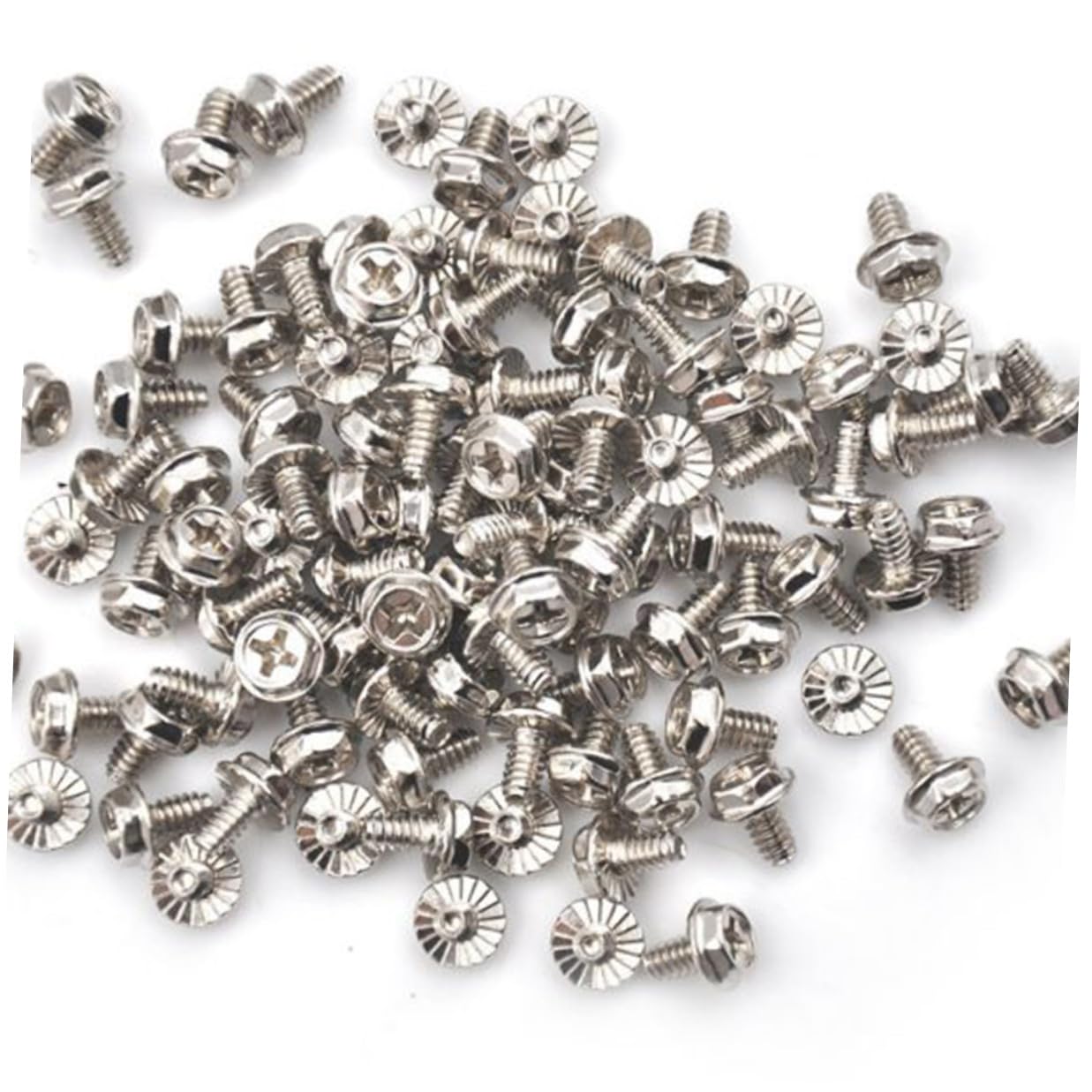 100pcs Computer Case Fastener Pci Slot Screws Silver 6#-32x6mm Round Head Replacement for Power Supply and PC Maintenance