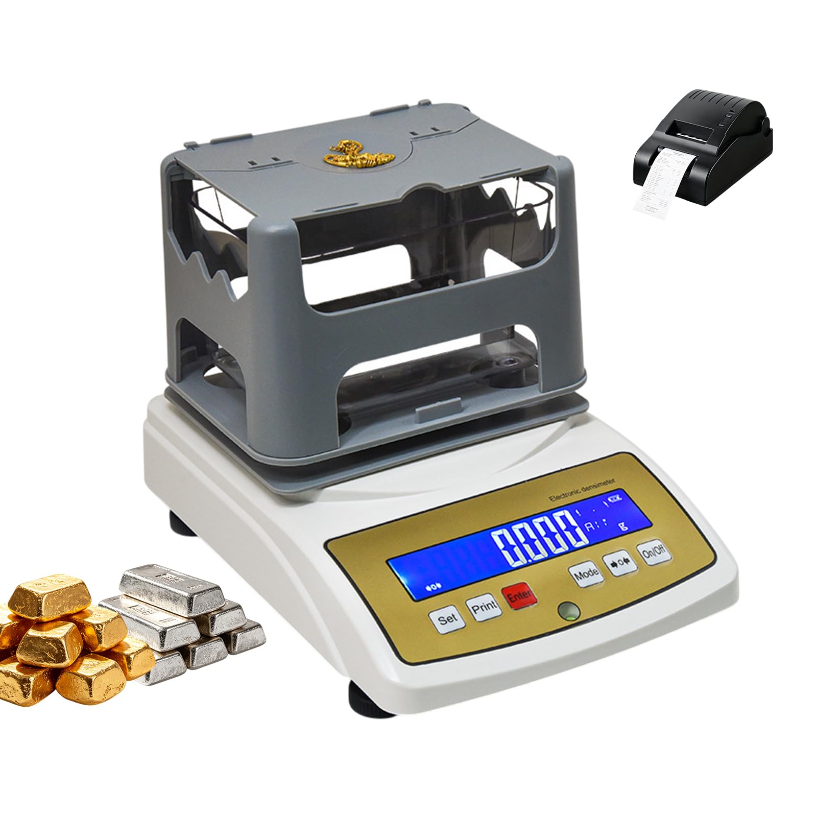 Qlbnxks High Precision Precious Metal Tester Accuracy 0.005g/0.0001g/cm3 For Gold, Silver Etc(Size:300g /0.005g/0.0001g/cm3)