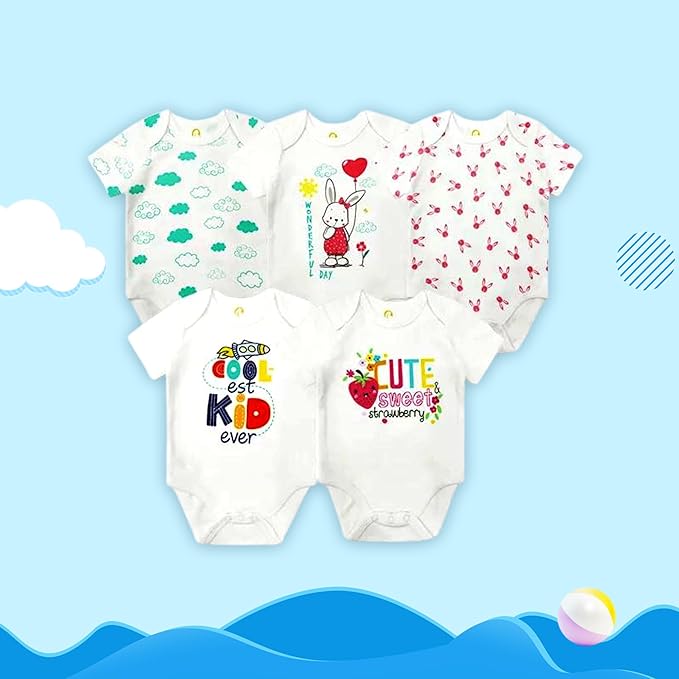 Pack de 5 Bodies Bebé Manga Corta Algodón Orgánico miniatura 9