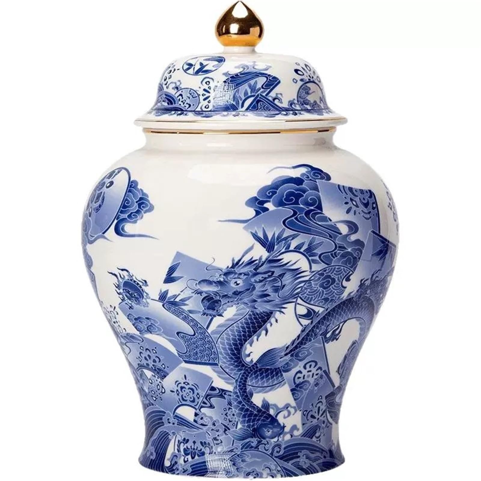 Vase With Lid, Ceramic Ginger Jar