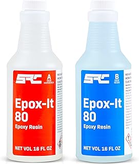 SPRESIN Epox-It 80 Clear Epoxy Resin Kit 32 Oz (16 Oz Part A + 16 Oz Part B) for Beginners and Experts, Coating, Bar Top, Countertop, Tabletop- Crystal Clear Formula for Jewelry Art, Laminating