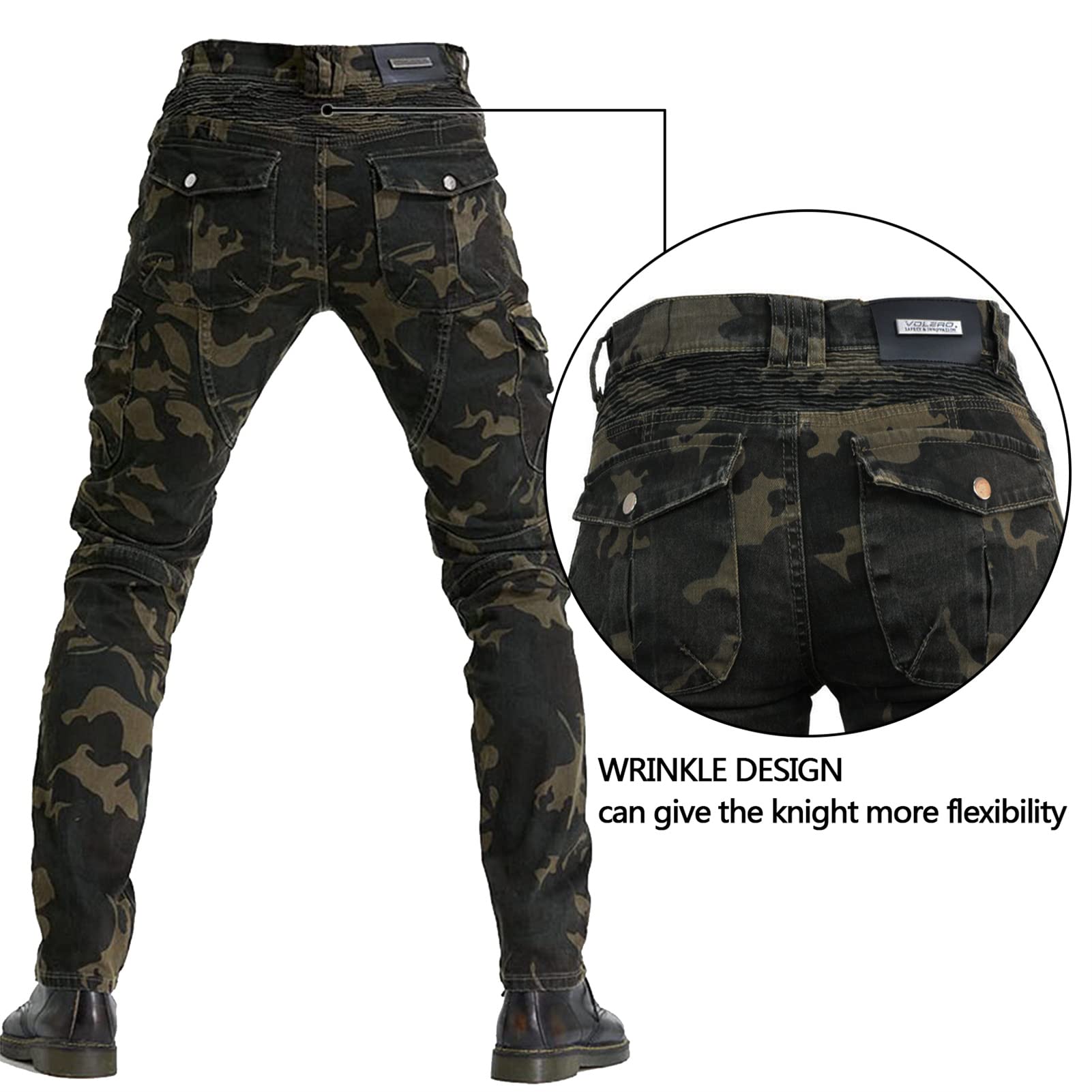 Pantalon Moto Jean Pour Homme SHUOJIA - Avec Protections Amovibles Aux Genoux Et Hanches, Décontracté Et Sûr