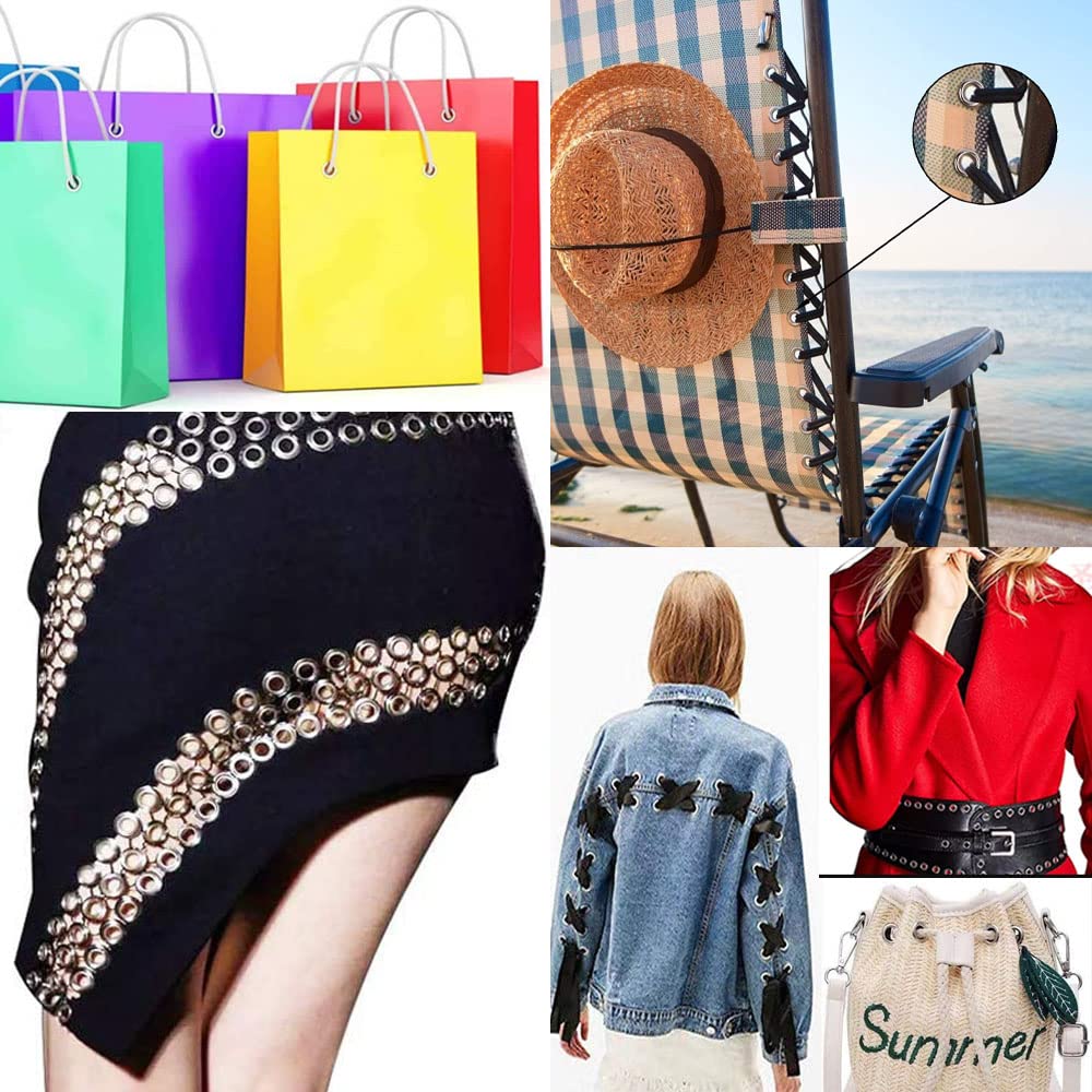 Kit Occhielli Metallici 6mm - 400 Set Con Attrezzi Per Teloni, Tende E Borse, 4 Colori