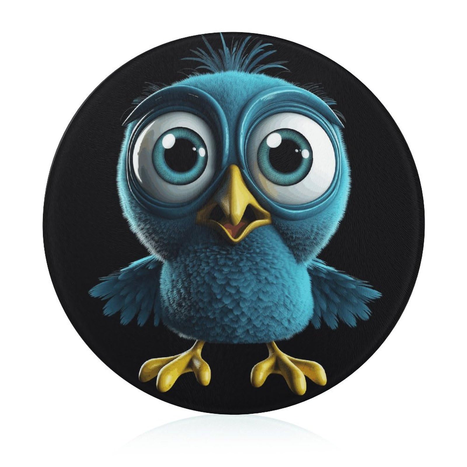 Planche à découper en verre oiseau bleu, idéale pour embellir vos apéritifs