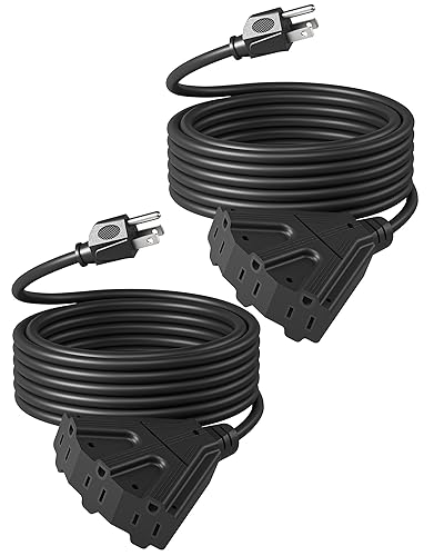 DEWENWILS 25FT Christmas Outdoor Extension Cord, 16/3 SJTW Tri-Tap Power