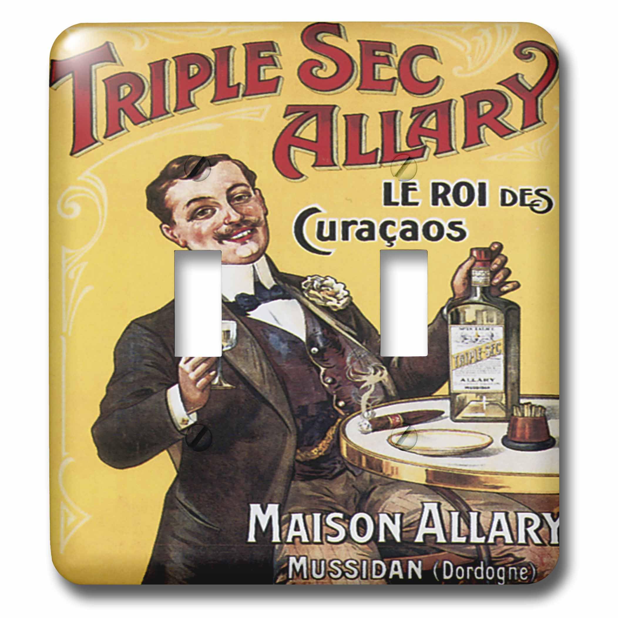 Funda para interruptor de luz triple sec vintage con acabado resistente de alta calidad 3dRose