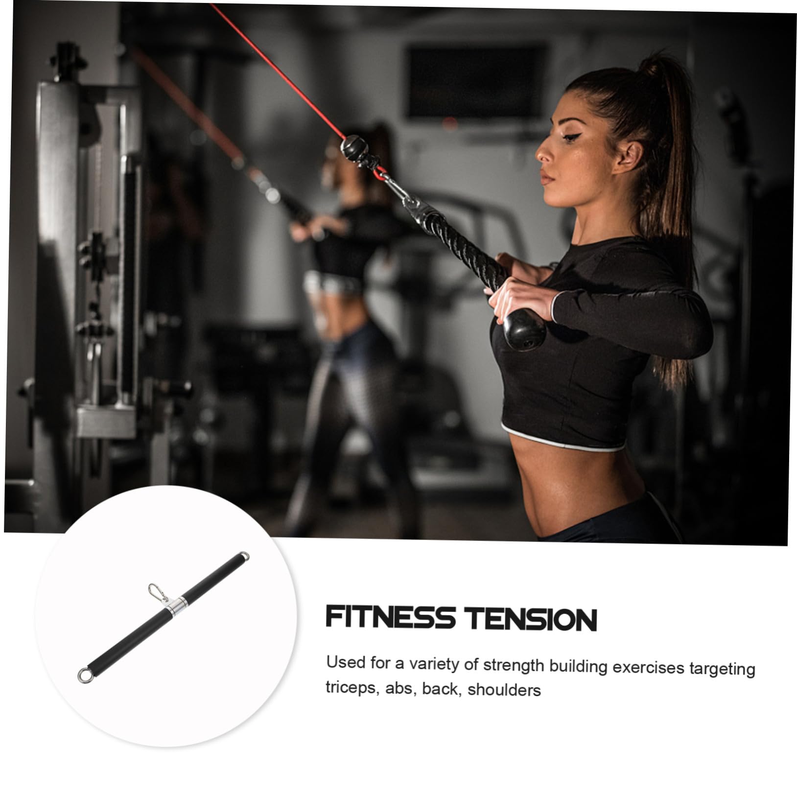 Barra Acero Inoxidable con Anillo de Rodamiento de Tracción Corta Fácil Instalación para Entrenamiento Muscular para Gimnasio y Hogar