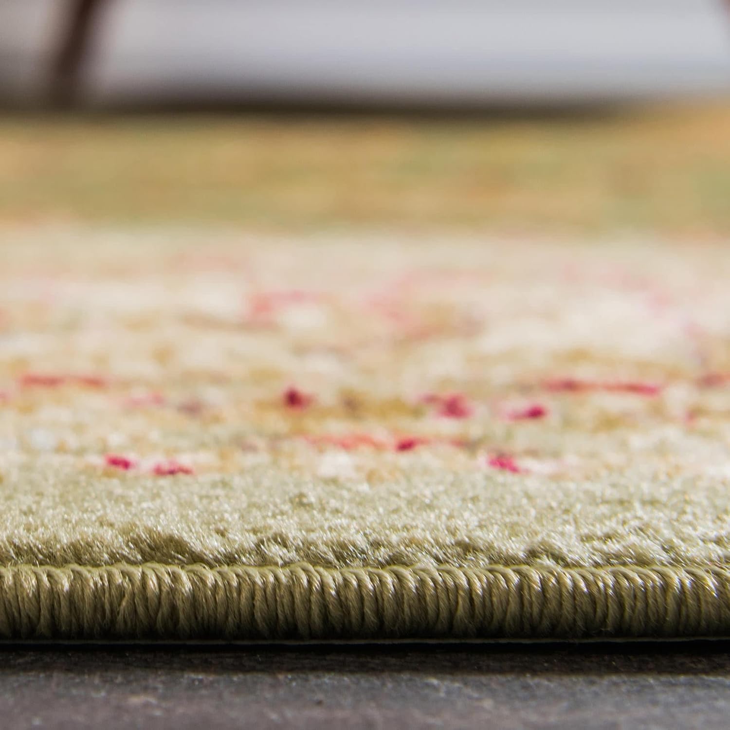 Rugs.com Aditi Collection Rug – 5' x 8' Green Low Rug Perfect for Living Rooms, Large Dining Rooms, Open Floorplans