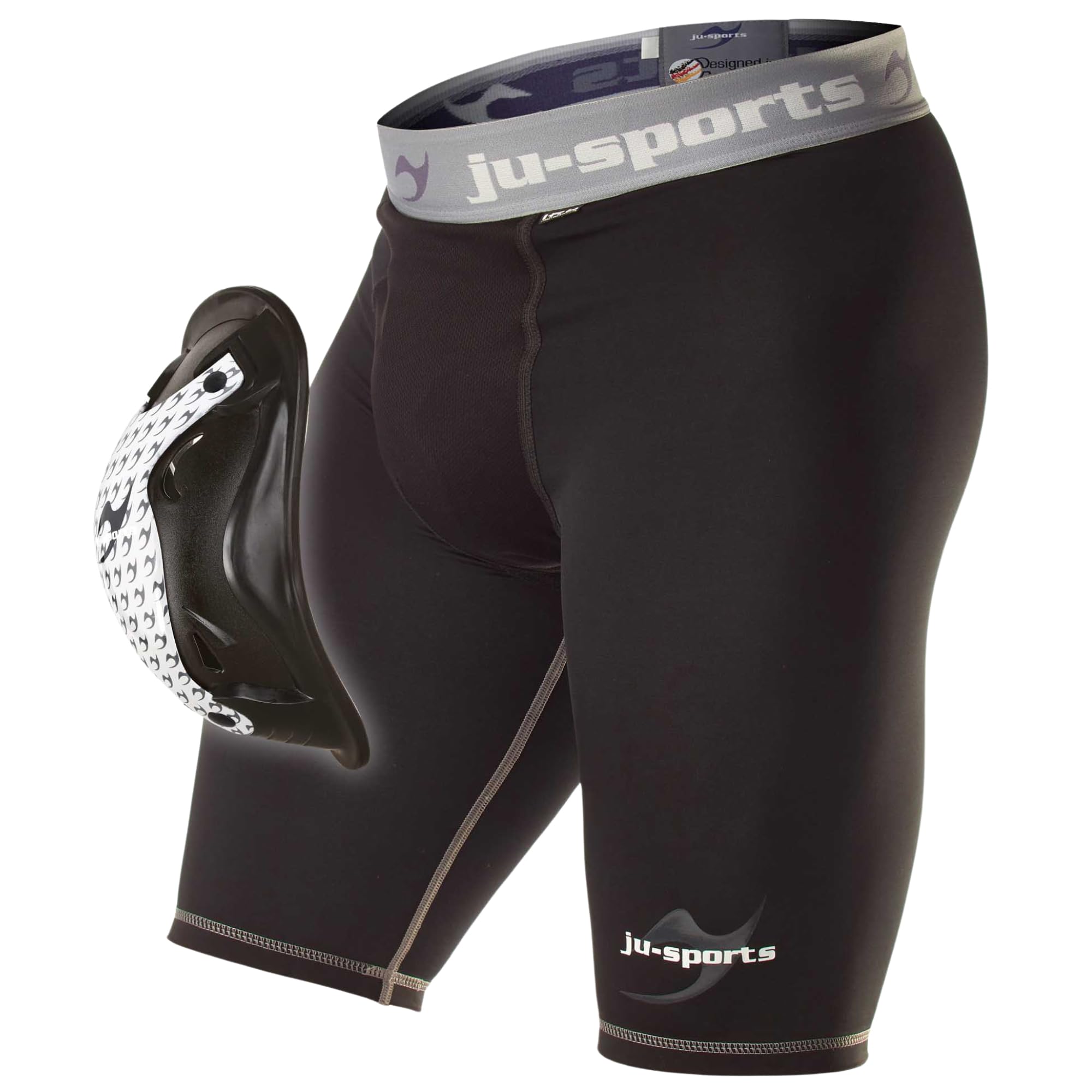Ju-Sports Tiefschutz Herren Kampfsport Base Supporter + Motion Pro Flexcup - Belüftete vorgeformte Tasche für Cup aus atmungsaktivem Mesh-Material, Mit 4-Wege Stretch Material