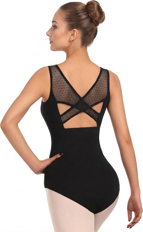 WYHDY Women Ballet Lace Short Sleeve Dance Leotard Tank