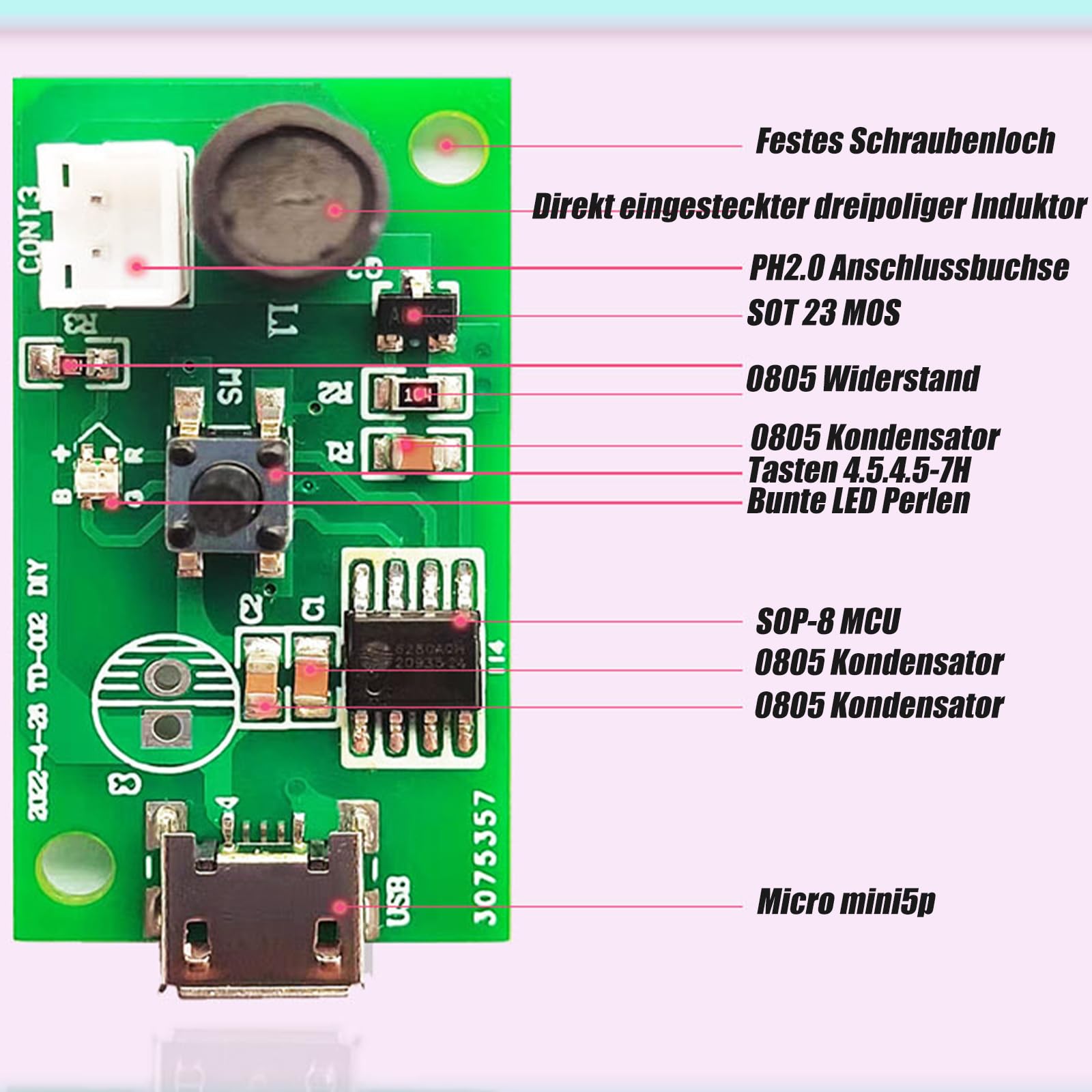 GRUUUI 5 pezzi 20 mm produttore di nebbia a ultrasuoni Fogger atomizzatore piastra pellicola accessori umidificatore guarnizione in gomma con interruttore temporale umidificatore accessori