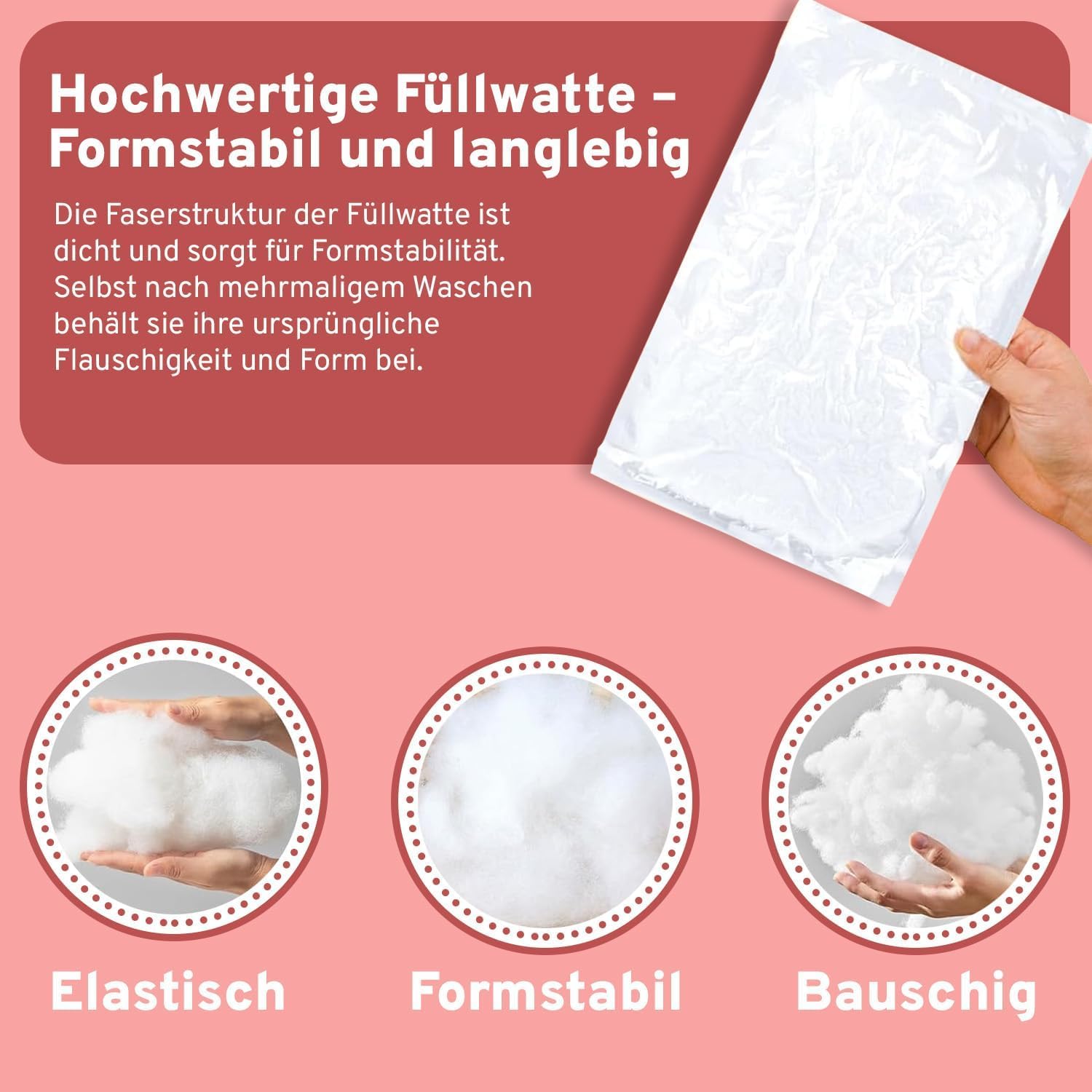 EVE Textile® Ovatta per Imbottitura Cuscini, Materiale Morbido e Igienico per Farcitura, Riempimento Peluche, Stoffe, Giocattoli - Certificato Öko-Tex 100 (Ovatta, 4 kg)