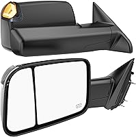 Vista 11 de Espejos de Remolque con Calefacción y Motor Ahumados Compatibles con Dodge Ram 1500 2009-2018, 2500 3500 2010-2018, Ram 1500 Classic 2019-2024 Flip