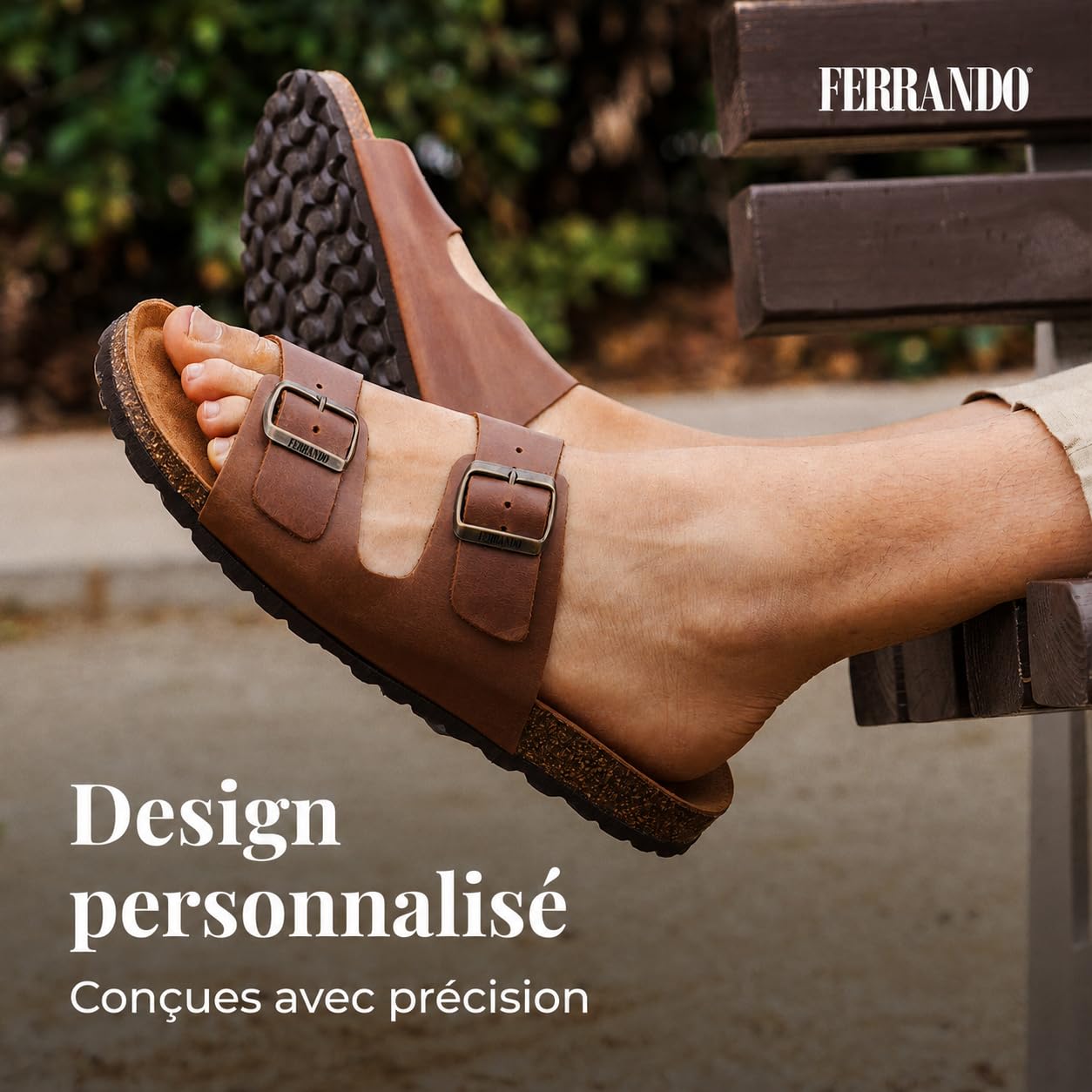 Sandales pour homme en cuir nubuck bio anatomiques confortables en liège naturel été respirantes antidérapantes sabot mules piscine pantoufles plage boucles réglables sans nickel EVA fabriquées en