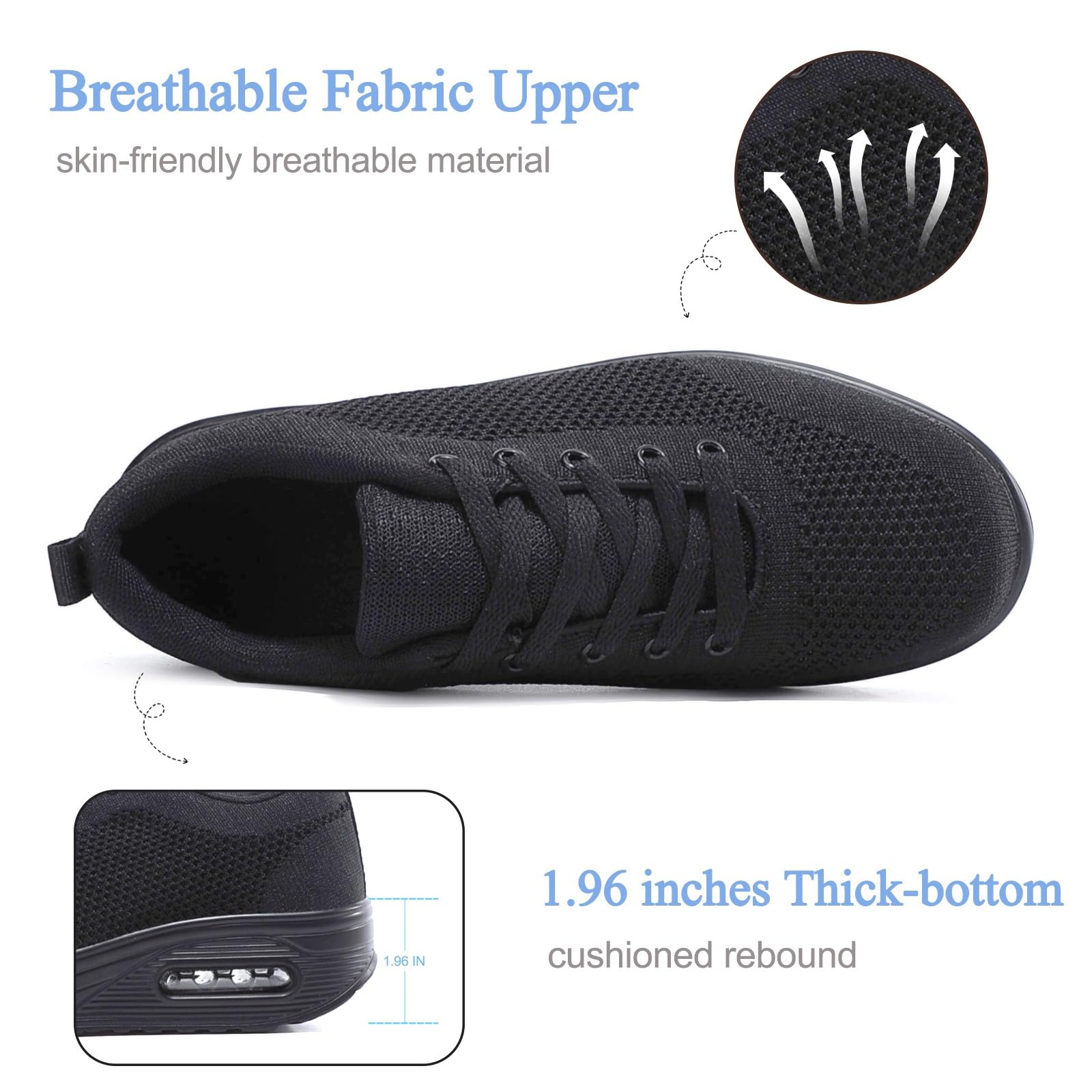 Zapatillas de Mujer Deportivas Cuña Running Gimnasio Fitness Trabajo Cómodos