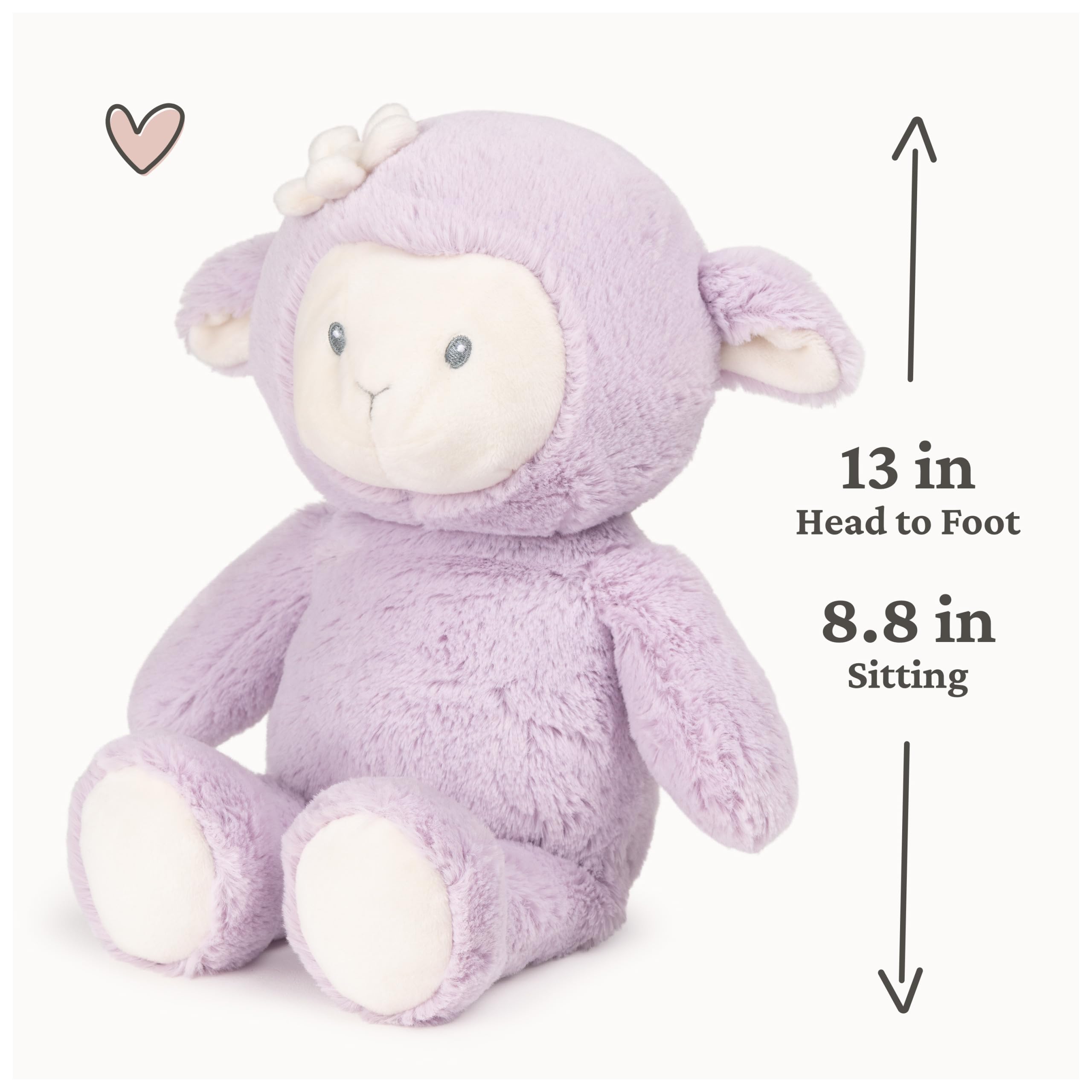 GUND Baby nachhaltiger Lamm Plüsch - Stofftier aus 100% recycelten Materialien - für Babys und Neugeborene - Frühlingsdeko - Lavendel/Creme - 33.0 cm