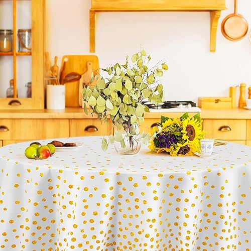 Miniatura 3 de Newwiee 3 manteles redondos de plástico de 84 pulgadas, manteles de confeti para Navidad, Año Nuevo, boda, despedida de soltera, cumpleaños,