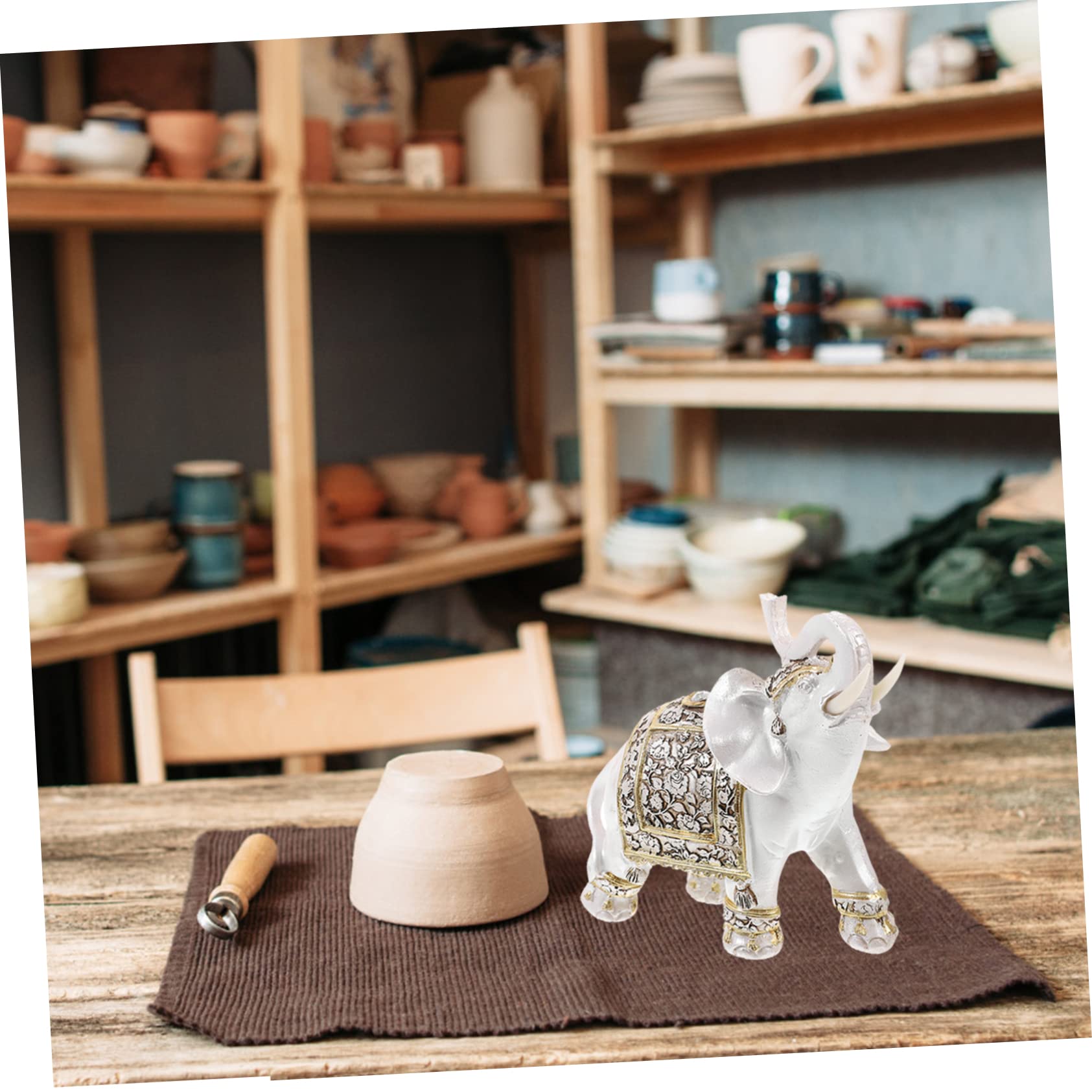 Amazon.co.jp: HOOTNEE 樹脂製象の彫刻オーナメント 大型サイズ 13.5