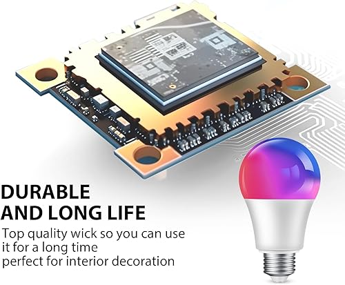 Miniatura 5 de Hurrikom Bombilla de control remoto, bombillas remotas de 5 W (A19, E26E27, equivalente a 40 W), bombilla para uso en interiores y exteriores,