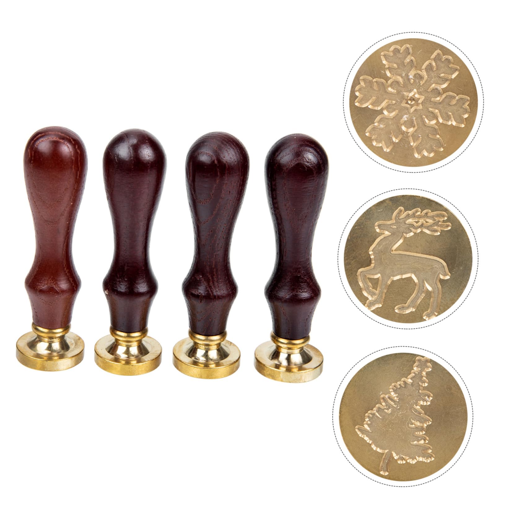 Lurrose 5 Set Sigillo di legno di Natale sigillatura di confezioni timbro di cera fiocco di neve regalini natale regalini di natale bomboniere matrimonio timbro sigillo di inviti