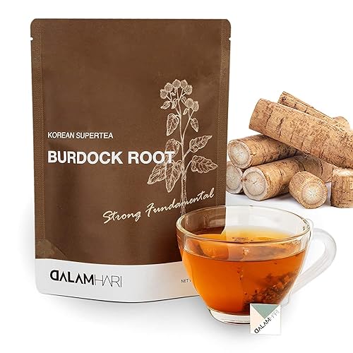 DALAMHARI Burdock Root Tea Bags, 30 Counts  Burdock Root Inulin Boost Down Smooth Move Tea Colon Cleanse tea Decaf Tea Bags Korean traditional Tea