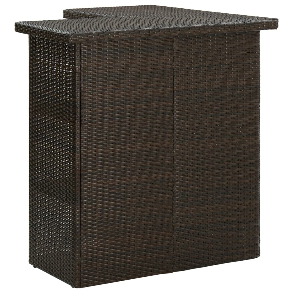 Rattan PE wodooodporny zestaw barowy ogrodowy 82.2 brązowy