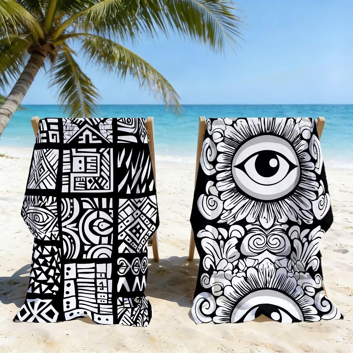 Toalla Playa 80x160 cm, Toalla Gimnasio Microfibra Secado Rapido, Juego de 2 Antiarena Toallas de Playa, Ligera Compacta Toallas Microfibra Grande para Viaje, Regalo Hombre Mujer (Marruecos) -4895