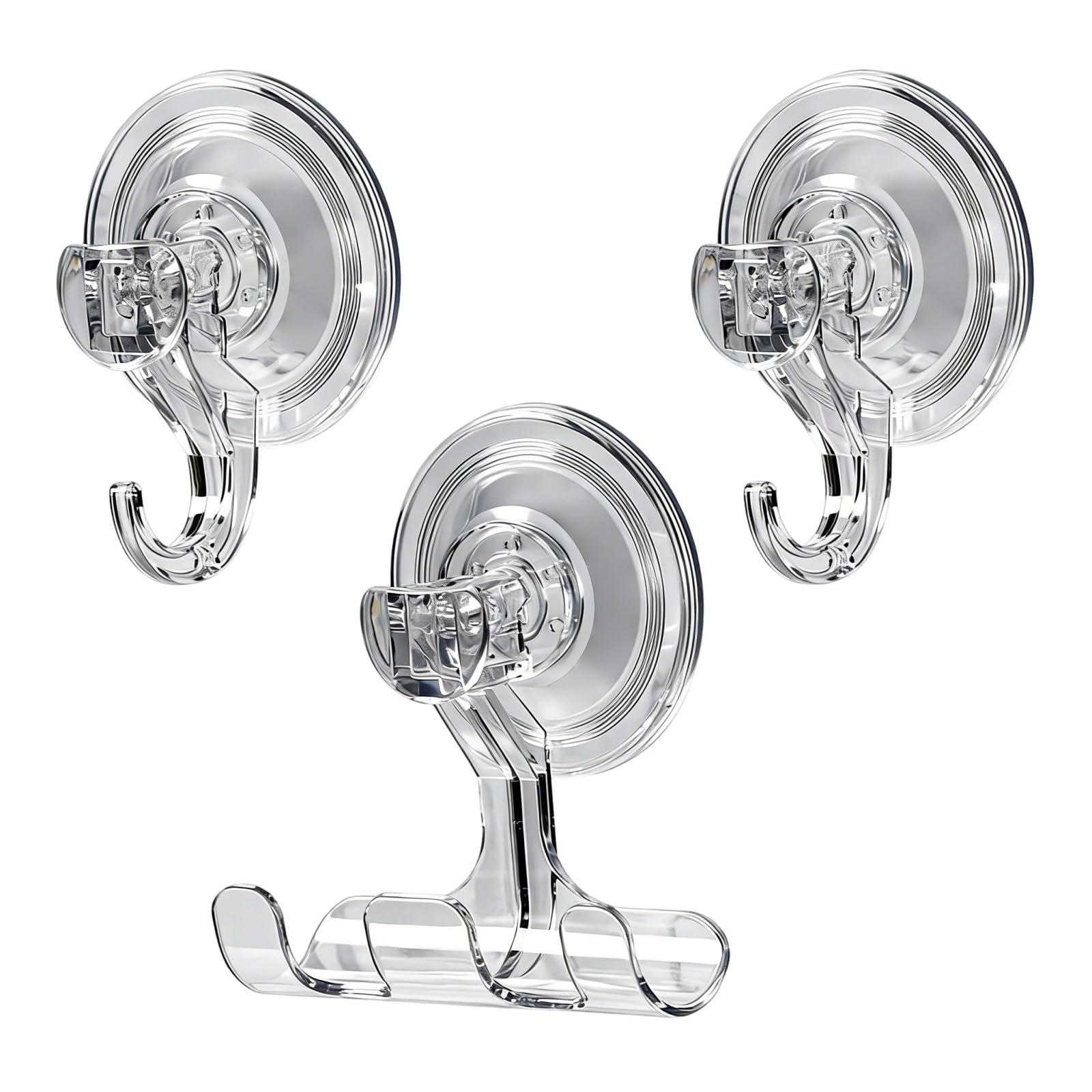 Tsophreniq Strong PET Vacuum Suction Hooks for Bathroom and Kitchen Drillless Installation Sturdy Adhesive Hanger Kitchen Storage Hooks