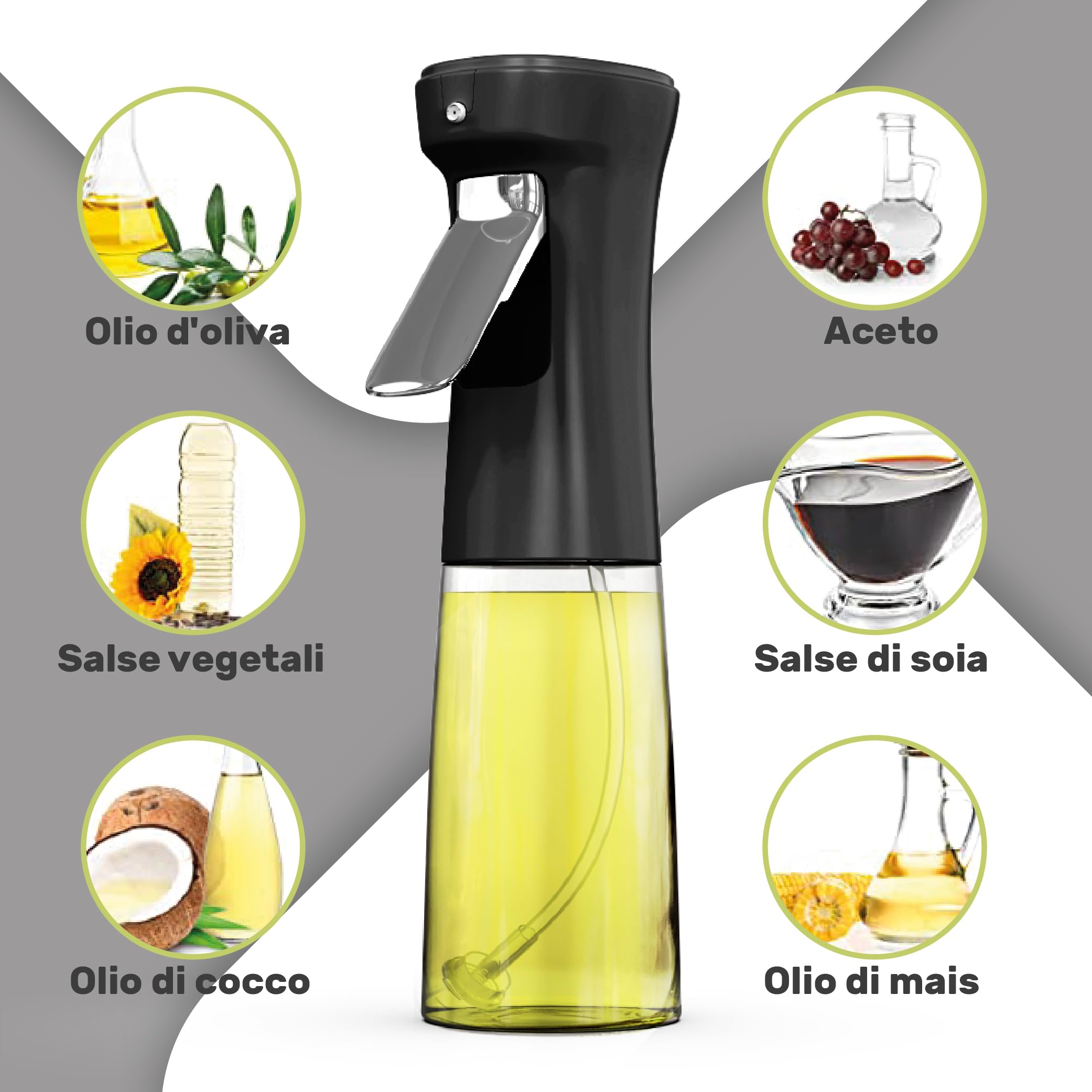 Spruzzatore Olio 2 In 1 Vetro | 470 Ml | Con Dosatore | Nero | Per Cucina Sana E Insalate - Foto 10