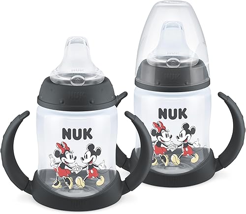 Miniatura 8 de NUK Taza de Aprendizaje, Ms. Rachel, 5 oz, 6+ Meses, Paquete de 2 – Boquilla Suave, Asas de Fácil Agarre, Sin BPA, Taza Sippy de Transición a Prueba