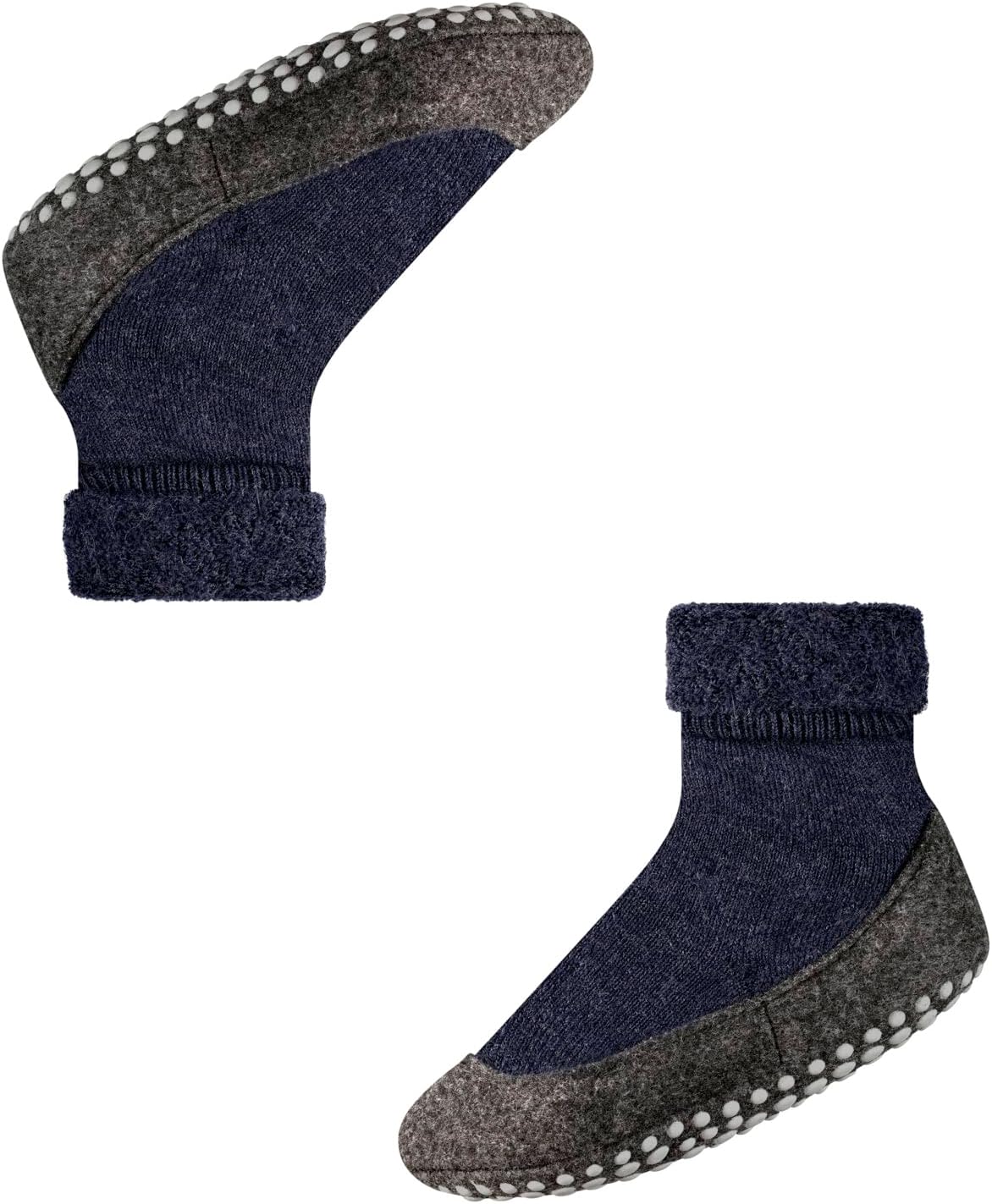 FALKE Unisex Kids Cosyshoe Slipper Socks, House Socks for Winter and Fall, Grips On Sole, Cozy Warm, Merino Wool, Blue (Dark Blue 6680), 9-10, 1 Pair