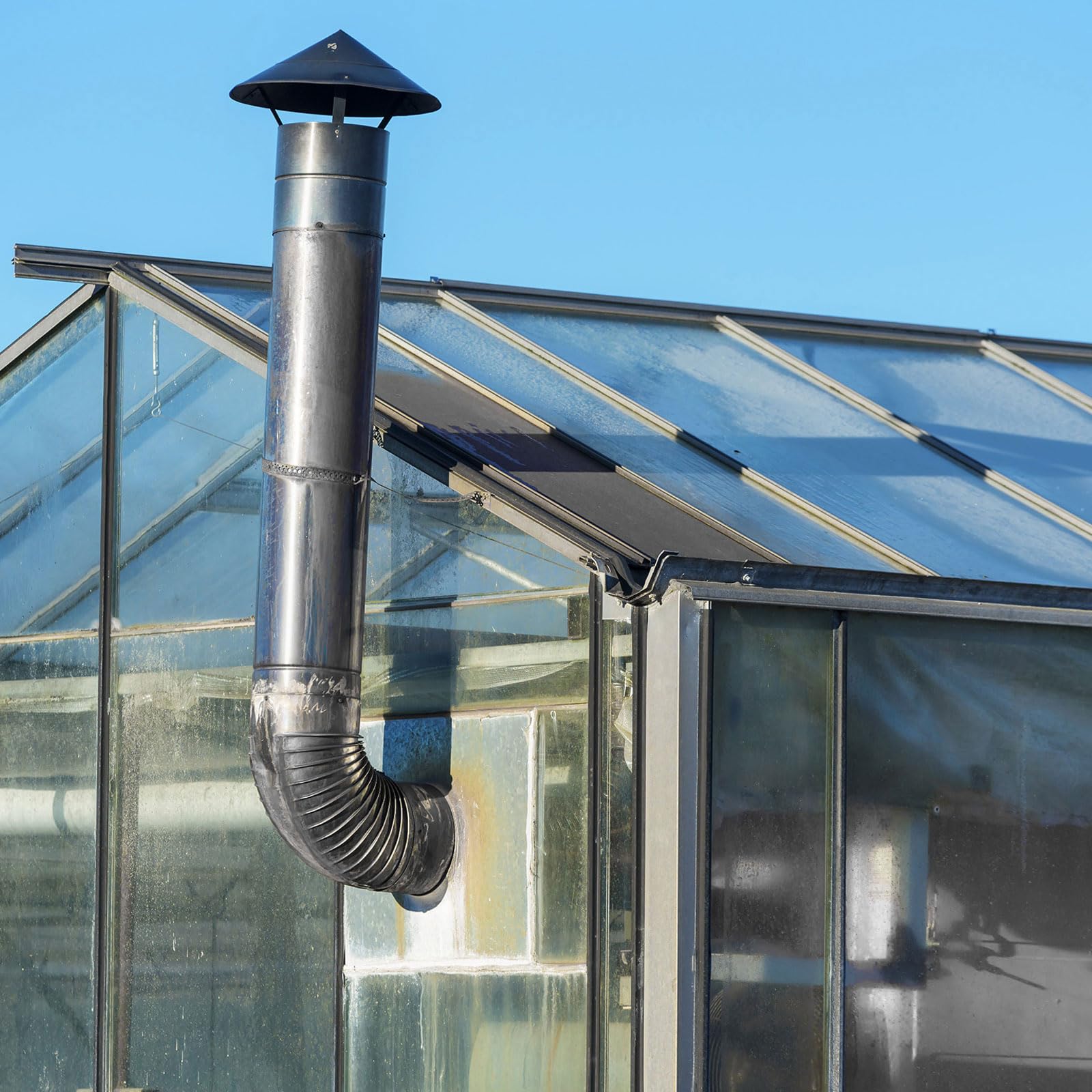 PATIKIL 7 90 Codo De Conducto De Pulgadas De Diámetro Exterior A Grados, Conector De Tubo De Chimenea De Ventilación HVAC Adaptador De Hierro Galvanizado Con Extremo Engarzado Para Escape