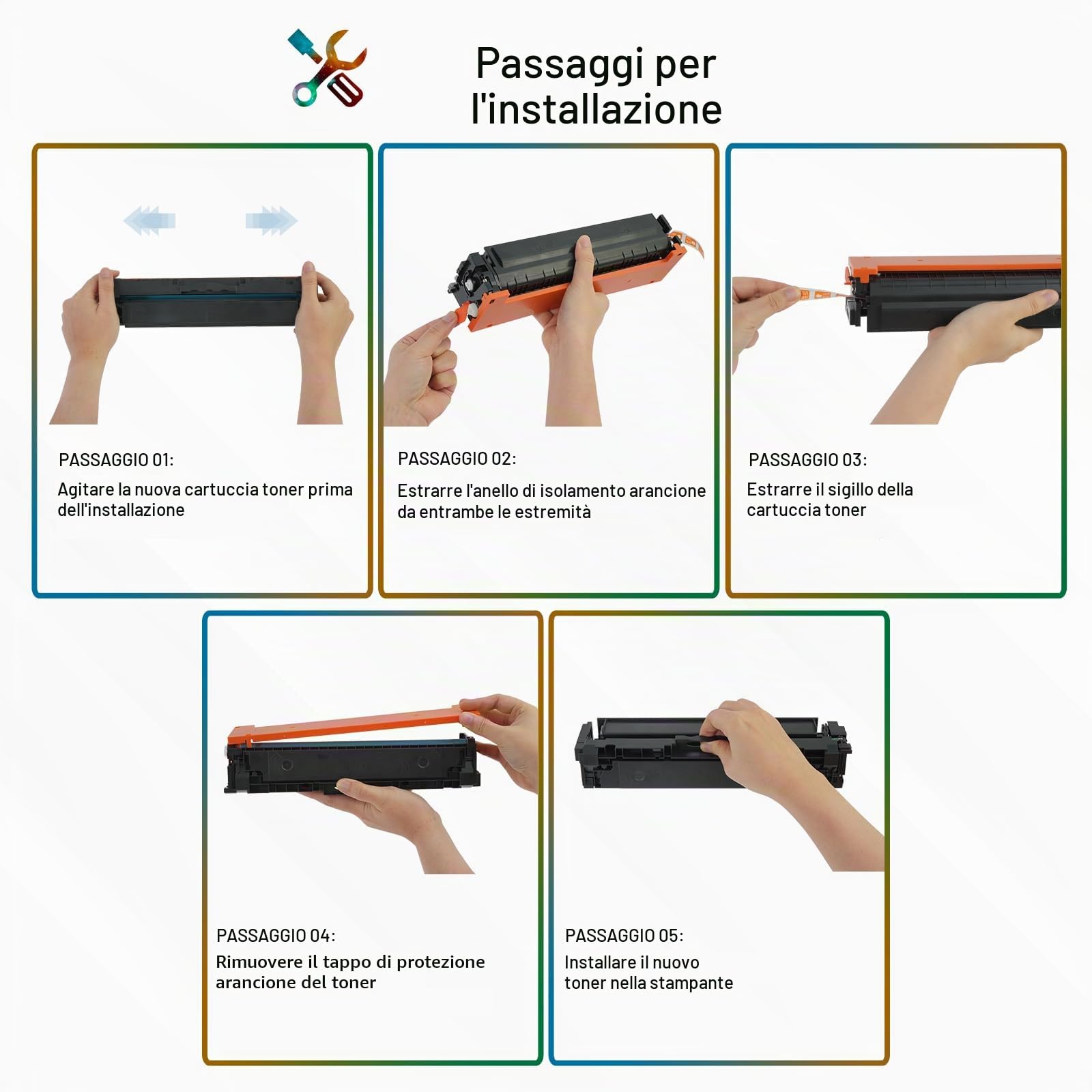 219A 219X 3302FDW 3302SDW 3302FDN Toner Nessun chip 4-Pack | Compatibili per HP Color LaserJet Pro MFP 3302FDW 3302FDNG 3302FDWG 3302SDWG 3202DN 3202DW Nero Ciano Giallo Magenta