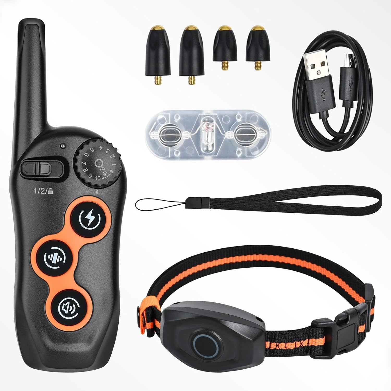 Dog Training Collar, IPX7 Waterproof Dog Training Collar with Remote Range 1300ft, 3 Training Modes, Beep, Static, Vibration, Rechargeable Electric Training Collar for Small Medium Large Dogs (Black)