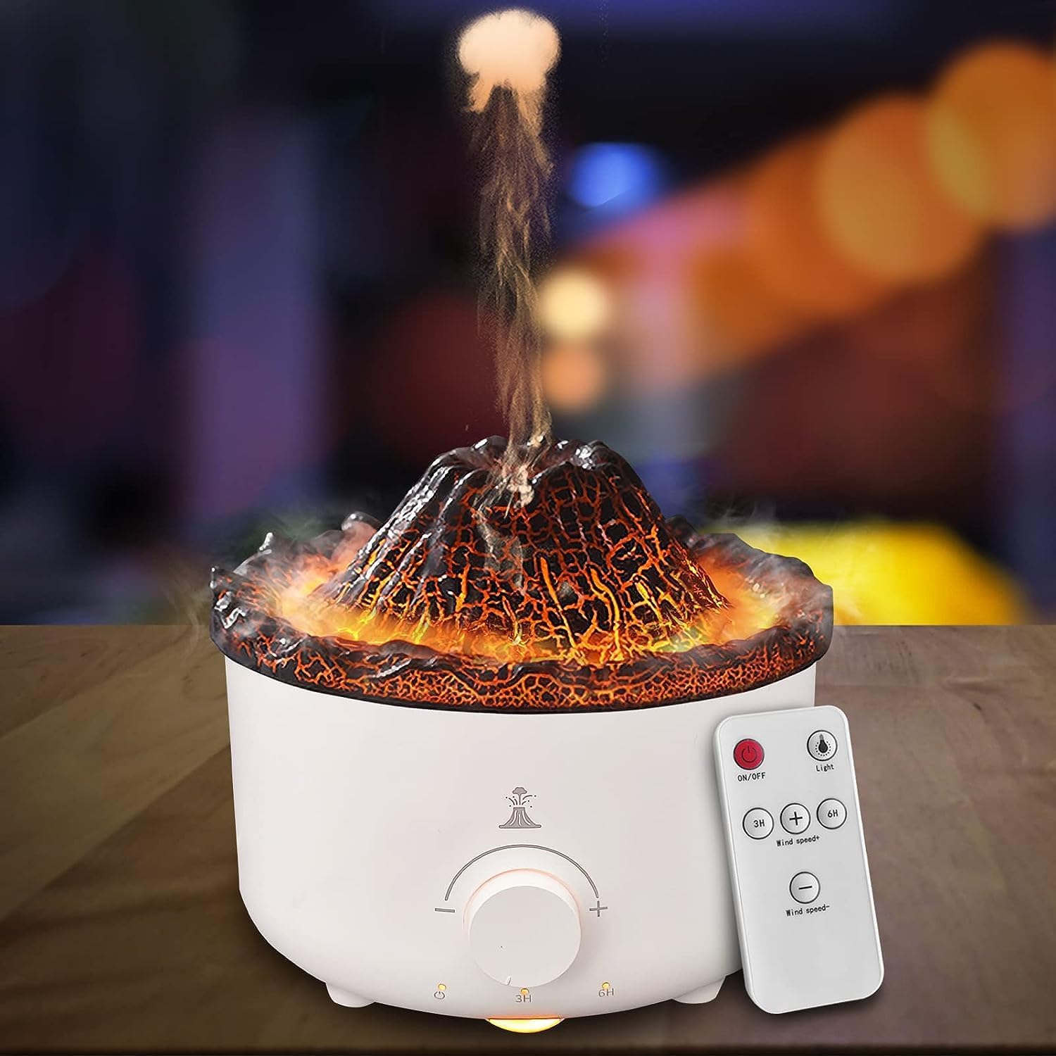 Divik Volcano Humidifier with Flame and Volcano Atomization Modes, Large Auto-Off and Timer, Aromatherapy Essential Oil Diffuser for Home, Bedroom, and Office (1Pcs)-image-40