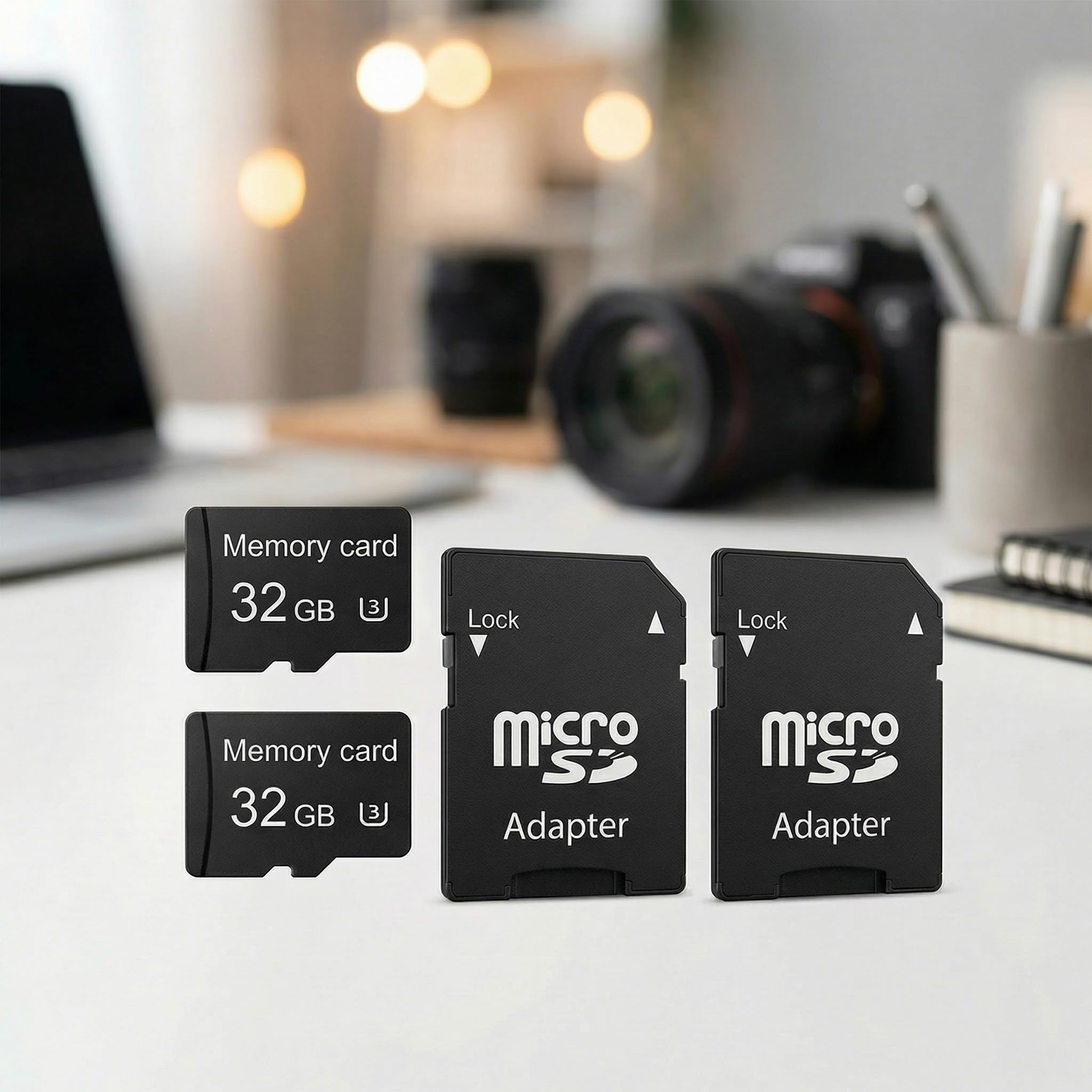 Micro SD Card 32GB SDHC C10 U1, 2 Pack Class 10 High Speed Memory Card with SD Adapter for Camera, Dash Cam, GPS, MP3 Player, Phone