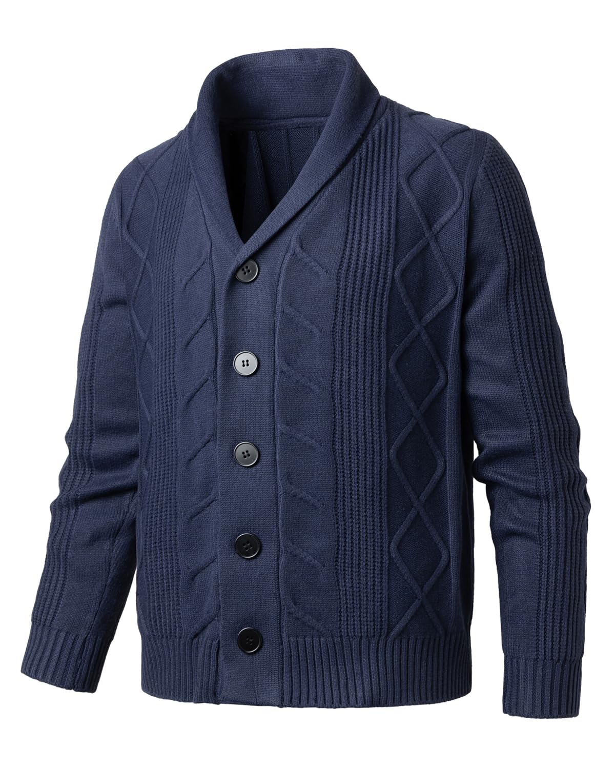 Chaleco Cardigan Hombre Manga Larga Tejido Cálido Otoño Invierno