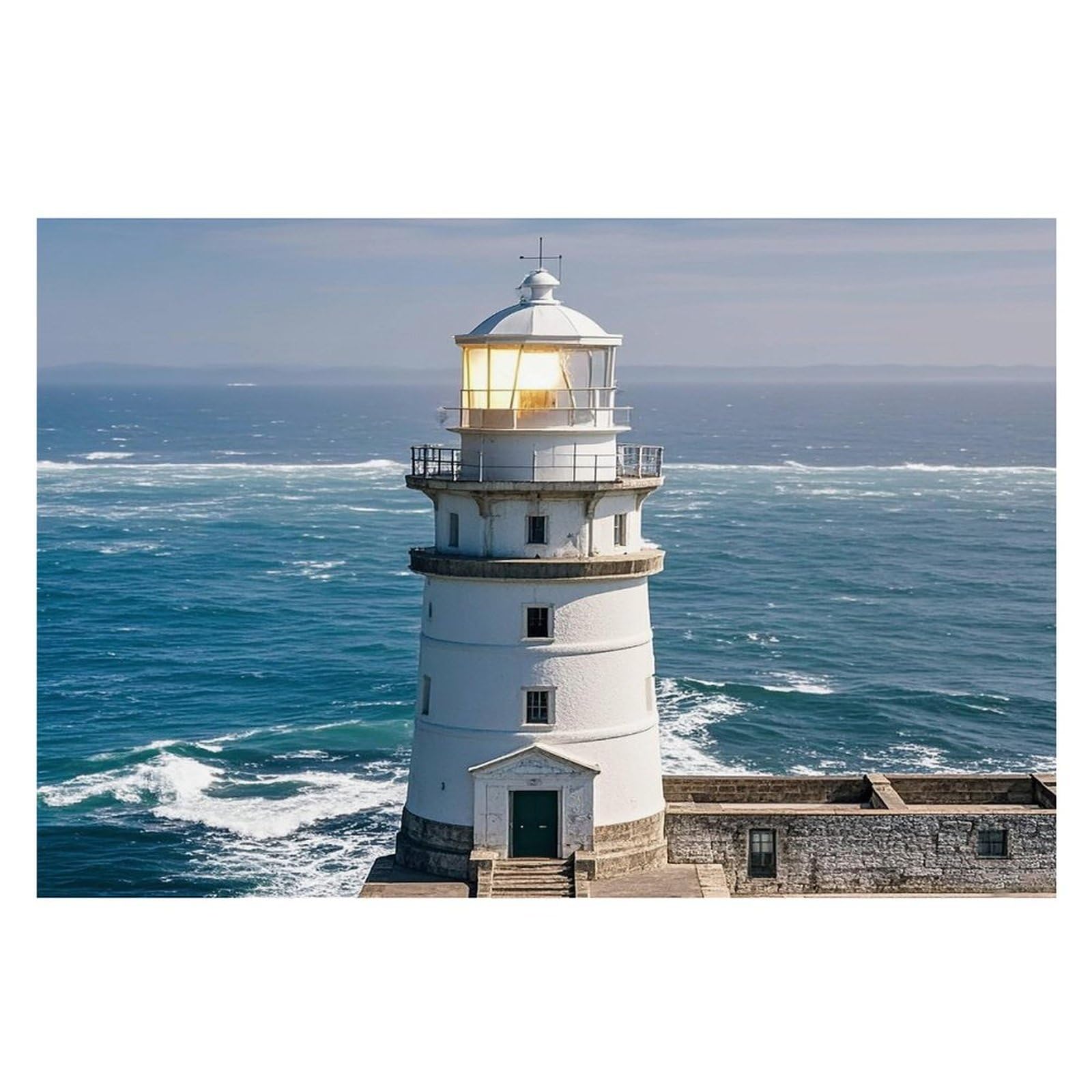 Lighthouse Sandbeach Placemats Flax Place Mats for Dining Table Rectangle Non-Slip Table Mats Heat Resistant Washable Placemat for Kitchen Home Decor Party Outdoor 12" X 18"