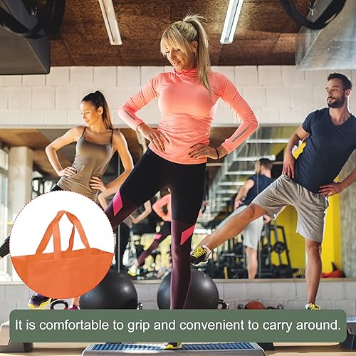 Miniatura 5 de YOKIVE Paquete de 10 bolsas de regalo reutilizables, bolsas de mano no tejidas en blanco, ideales para manualidades, comestibles (naranja, 9.8x13.8