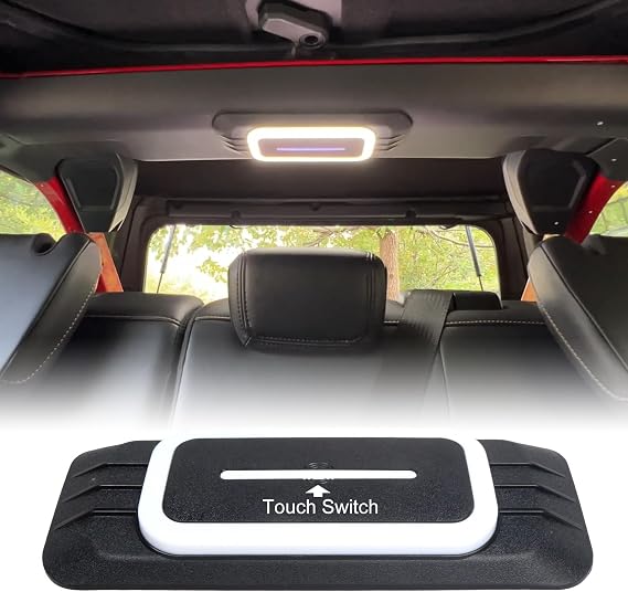 Rear Ceiling Lights Compatible with Ford Bronco 2021 2022 2023 2024, Reading Lights for Bronco Accessories 4-Door, Trunk Cargo Area LED Roof Lamp Touch Switch Car (NOT fit 2 Door)