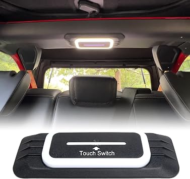 Rear Ceiling Lights Compatible with Ford Bronco 2021 2022 2023 2024, Reading Lights for Bronco Accessories 4-Door, Trunk Cargo Area LED Roof Lamp Touch Switch Car (NOT fit 2 Door)