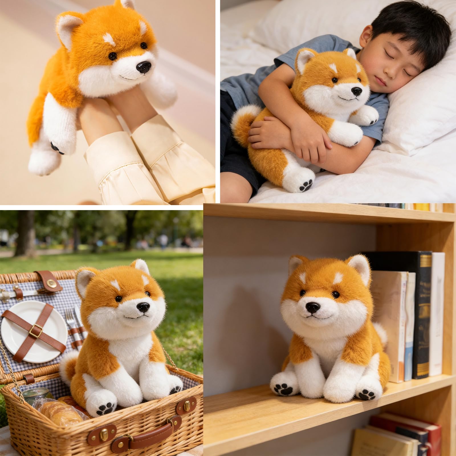 Hund Kuscheltier, 30/45/60cm Plüschtier, Stofftier Plüsch Puppe Plüschtiere, Geschenk für Jungen Mädchen (60CM)