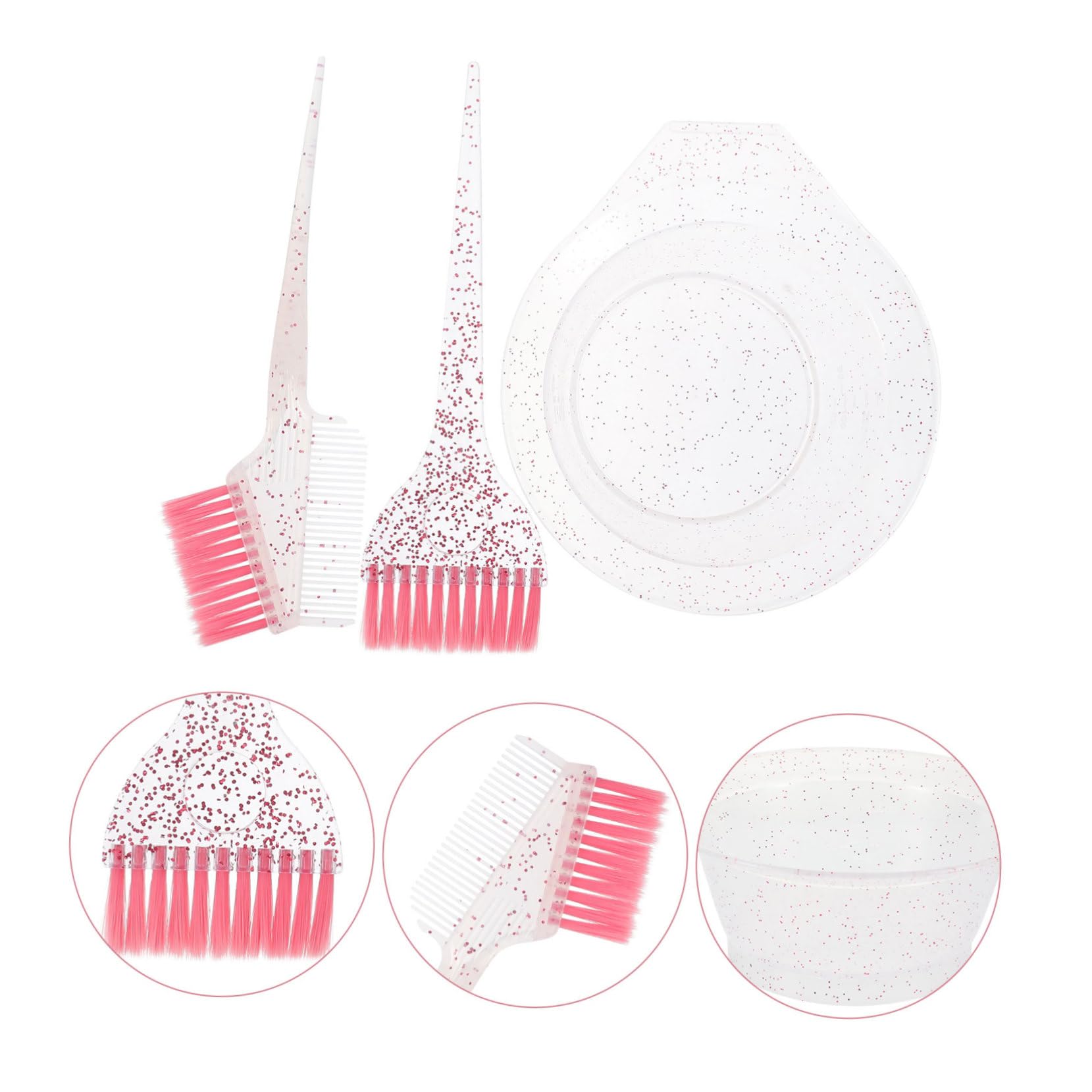 PACKOVE 4 Sätze Haarfärbem Und Schale Bürstenset Haarfarbe Barbier Färbeschale Schüssel Tönung Haarfärbemöglichkeiten Haarfärbungsschale Für Salon Haare Ausmalbilder Faserwolle Rosa