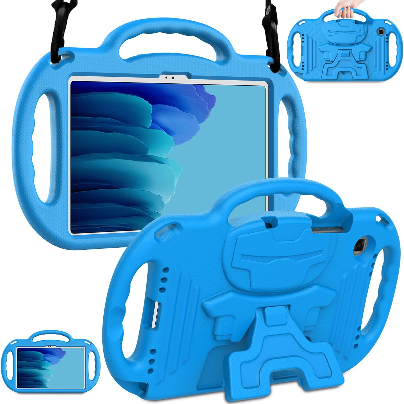 LTROPKids Case for Samsung Galaxy Tab A7 10.4 2022/2020, Samsung Galaxy Tab A7 10.4 Case with Shoulder Strap, Shockproof Handle Stand Case for Samsung Tab A7 10.4 Inch(SM-T500/T505/T507/T509), Blue