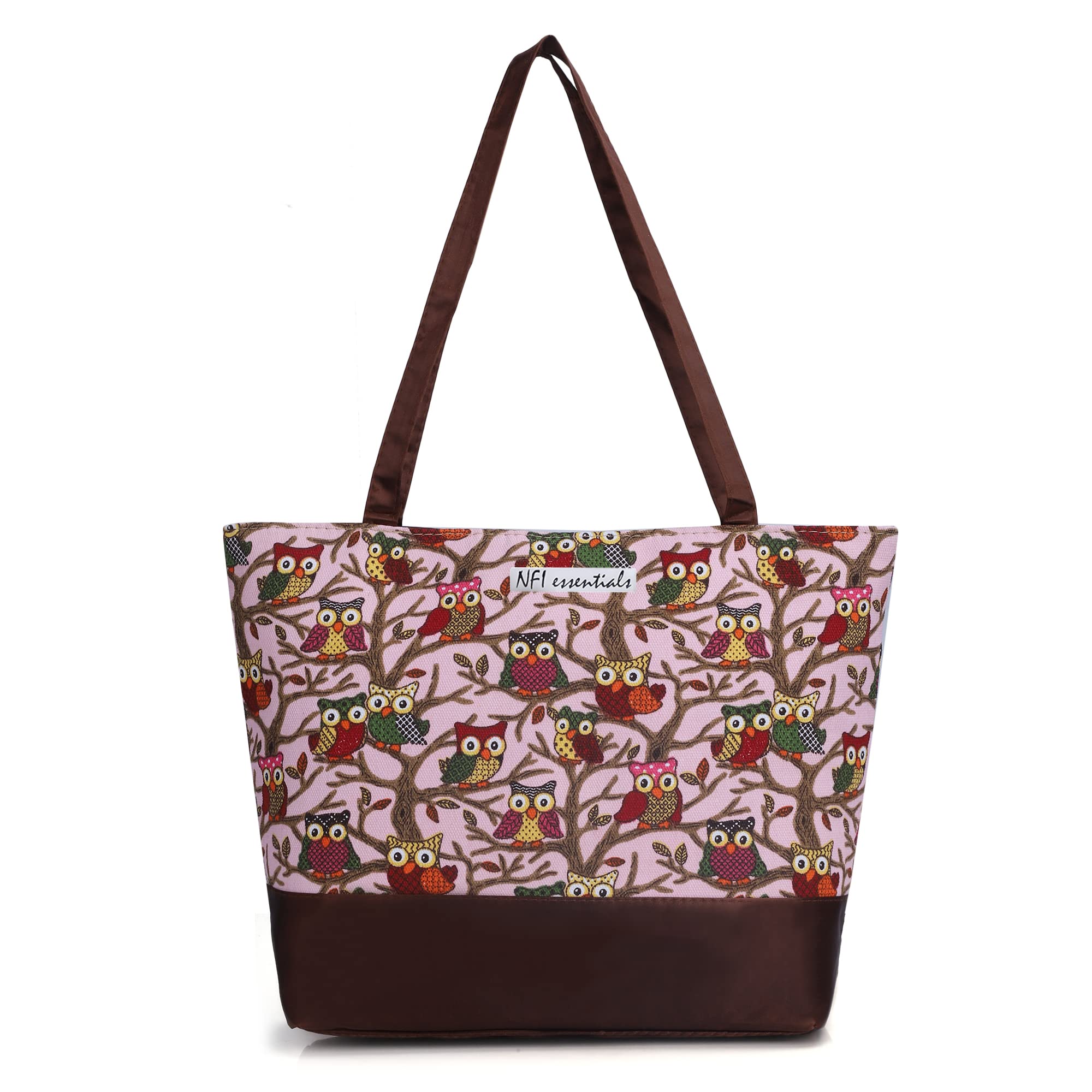 Tote Bag for Women with Zip, Stylish Polyester Canvas Blend Handbag, Best for Shopping, Travel, Work, Beach, Office, College (Red & Black)