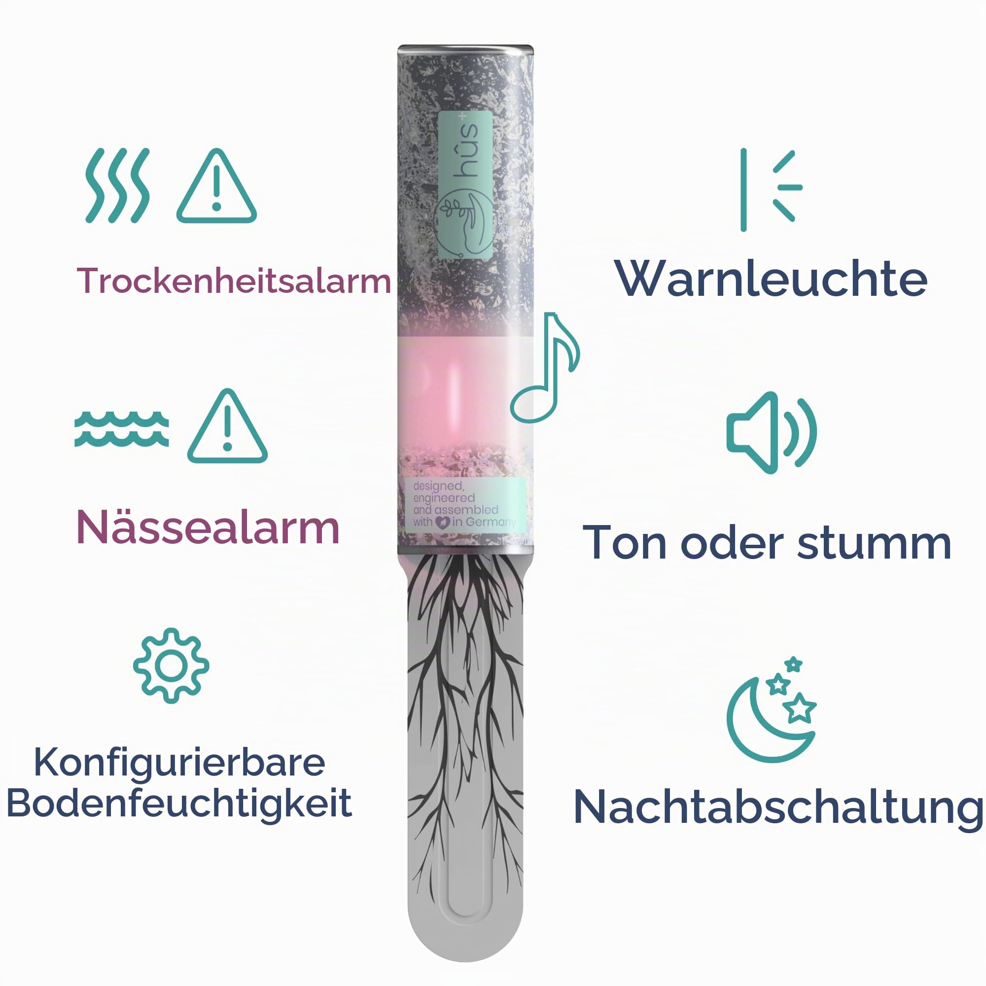 Flower eco | A Babysitter for Your Plants | Digitaler Gießanzeiger inkl. 10-Jahres-Batterie * Feuchtigkeitsmesser für Pflanzen - Feuchtigkeitsmessgerät Bodentester Wasserdicht Sensor