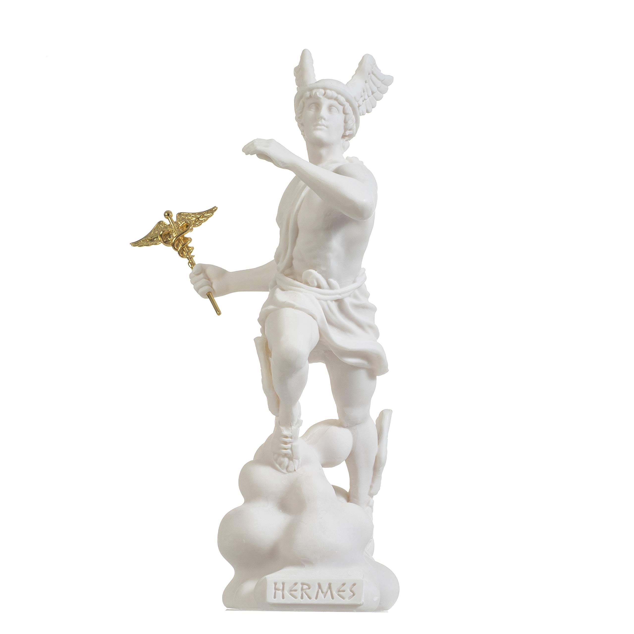 Hermes Mercury God Zeus Son Roman Statue Alabaster 9"