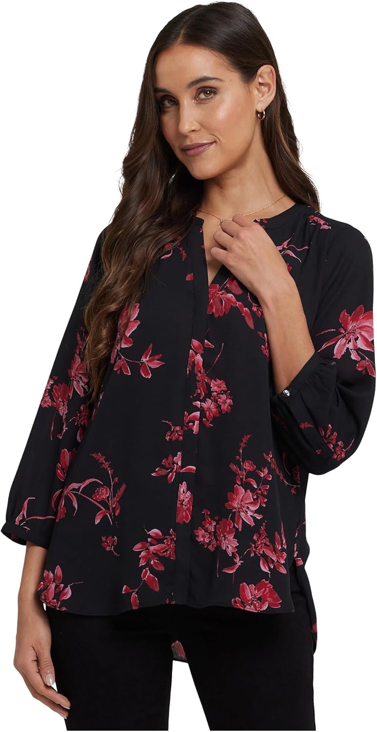 NYDJ Women's Pintuck Blouse Vivienne Small